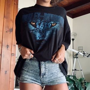 Blue Wolf Eyes Harley Tee
